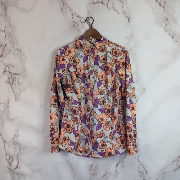 Duluth Trading Shirt Button Up Floral Size XS Women Sidewinder Gardening Print - Picture 1 of 11